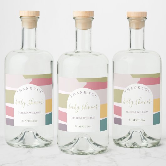 抽象芸術モダンクリーミーな夏のカラースプラッシュ リキュールボトルラベル (ボトル)