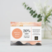 抽象芸術モダンクーポン割引はがき ポストカード (スタンド正面)