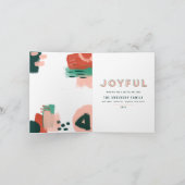 抽象芸術モダングラフィック赤、ピンク+緑の写真 案内状 (内部)