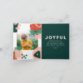 抽象芸術モダングラフィック赤、ピンク+緑の写真 案内状 (内部)