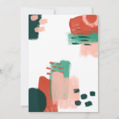 抽象芸術モダングラフィック赤、ピンク+緑の写真 案内状 (裏面)