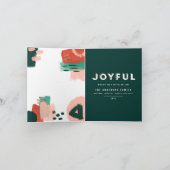 抽象芸術モダングラフィック赤、ピンク+緑の写真 案内状 (内部)