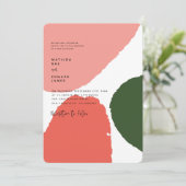 抽象芸術モダングラフィック赤、ピンク+緑 案内状 (スタンド正面)