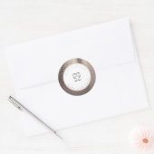 抽象芸術モダングラムピンクのローズ金ゴールドメイクアップラベル ラウンドシール (封筒)