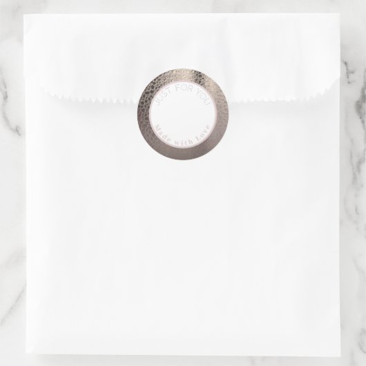 抽象芸術モダングラムピンクのローズ金ゴールドメイクアップラベル ラウンドシール (バッグ)