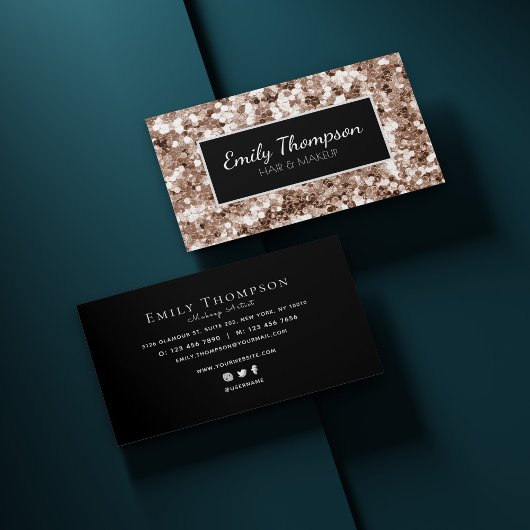 抽象芸術モダングリッターパターンドヘアメイクアップアーティスト 名刺