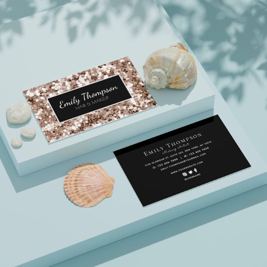 抽象芸術モダングリッターパターンドヘアメイクアップアーティスト 名刺