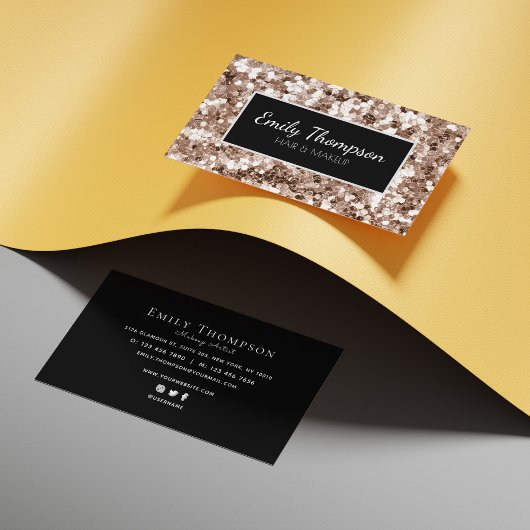 抽象芸術モダングリッターパターンドヘアメイクアップアーティスト 名刺