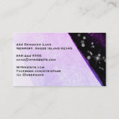 *~*抽象芸術モダングリッター幾何学的フローラブラック 名刺 (裏面)