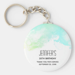 抽象芸術モダングリーンとブルーウォーターのカラーイベント キーホルダー