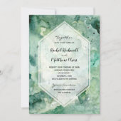 抽象芸術モダングリーンウォーターの色の結婚式 (正面)