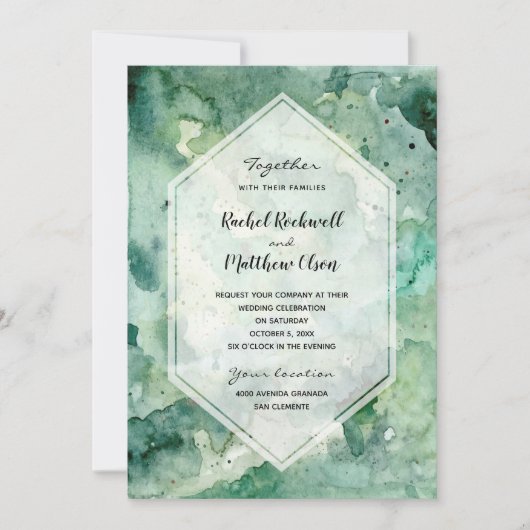 抽象芸術モダングリーンウォーターの色の結婚式 (正面)