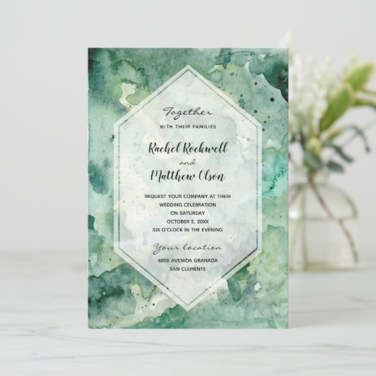 抽象芸術モダングリーンウォーターの色の結婚式 (スタンド正面)