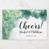 抽象芸術モダングリーンウォーター色ミニ スパークリングワインラベル (シングルラベル)