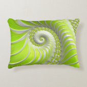 抽象芸術モダングリーンスパイラルフラクタル アクセントクッション (正面)