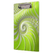 抽象芸術モダングリーンスパイラルフラクタル クリップボード (左)