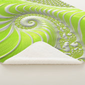 抽象芸術モダングリーンスパイラルフラクタル シェルパブランケット (3/4)
