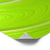 抽象芸術モダングリーンスパイラルフラクタル ポスター (角)