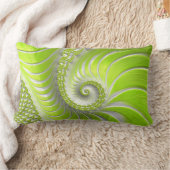 抽象芸術モダングリーンスパイラルフラクタル ランバークッション (ブランケット)