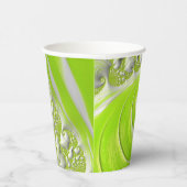 抽象芸術モダングリーンスパイラルフラクタル 紙コップ (右)