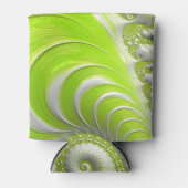 抽象芸術モダングリーンスパイラルフラクタル 缶クーラー (正面)