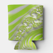 抽象芸術モダングリーンスパイラルフラクタル 缶クーラー (裏面)