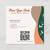 抽象芸術モダングリーンテラコッタヨガスタジオ スクエア名刺 (裏面)