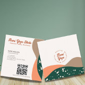 抽象芸術モダングリーンテラコッタヨガスタジオ スクエア名刺