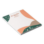 抽象芸術モダングリーンテラコッタヨガスタジオ ノートパッド (アングル)