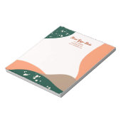 抽象芸術モダングリーンテラコッタヨガスタジオ ノートパッド (回転)