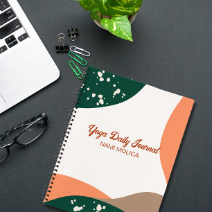 抽象芸術モダングリーンテラコッタヨガスタジオ ノートブック