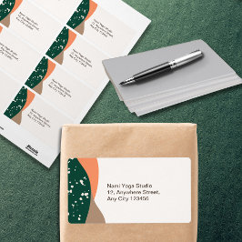 抽象芸術モダングリーンテラコッタヨガスタジオ ラベル