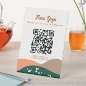 抽象芸術モダングリーンテラコッタヨガスタジオ 台座サイン (インサイチュ)