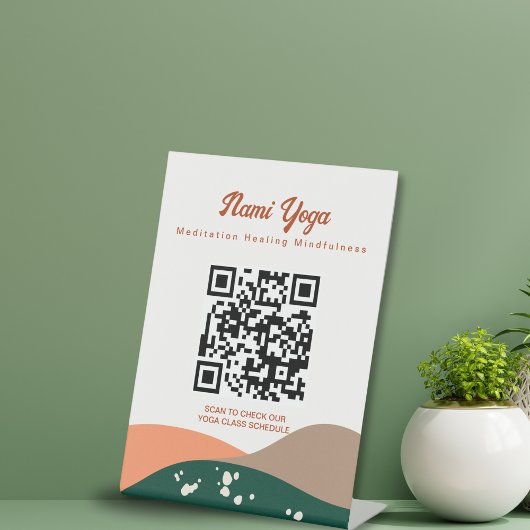 抽象芸術モダングリーンテラコッタヨガスタジオ 台座サイン