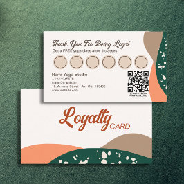 抽象芸術モダングリーンテラコッタヨガ ロイヤリティカード