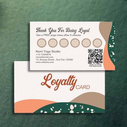 抽象芸術モダングリーンテラコッタヨガ ロイヤリティカード