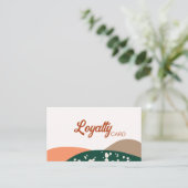 抽象芸術モダングリーンテラコッタヨガ ロイヤリティカード (スタンド正面)