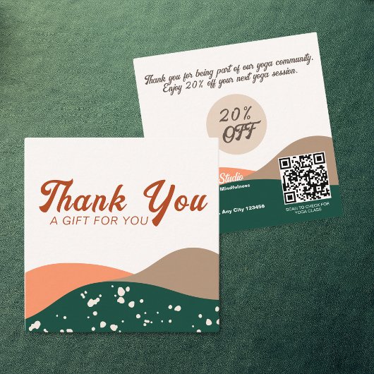 抽象芸術モダングリーンテラコッタヨガ 割引カード