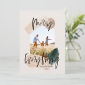 抽象芸術モダングリーンフォトアーチのクリスマス休暇 案内状 (スタンド正面)