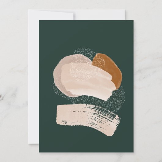 抽象芸術モダングリーンフォトアーチのクリスマス休暇 案内状 (裏面)