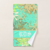 抽象芸術モダングリーンリーフパターン バスタオルセット (ハンドタオル)