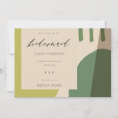 抽象芸術モダングリーン芸術的は私の花嫁 招待状 (正面)