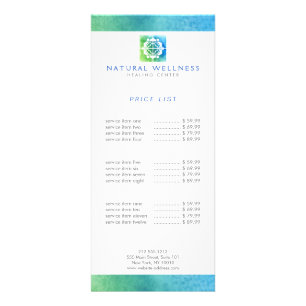 抽象芸術モダングリーン/ブルーフローラロゴウェルネス ラックカード