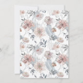 抽象芸術モダンサマーガーデン花模様結婚ズ 招待状 (裏面)