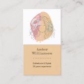 抽象芸術モダンシェイプズボホオレンジピンクウィメンシック 名刺 (正面)