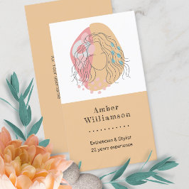 抽象芸術モダンシェイプズボホオレンジピンクウィメンシック 名刺