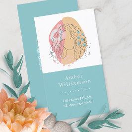 抽象芸術モダンシェイプズボホオレンジピンクウィメンシック 名刺