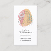 抽象芸術モダンシェイプズボホオレンジピンクウィメンシック 名刺 (正面)