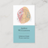 抽象芸術モダンシェイプズボホオレンジピンクウィメンシック 名刺 (正面)