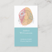 抽象芸術モダンシェイプズボホオレンジピンクウィメンシック 名刺 (正面)